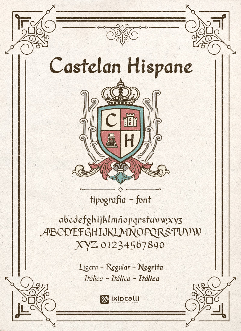 castelan hispane font flyer